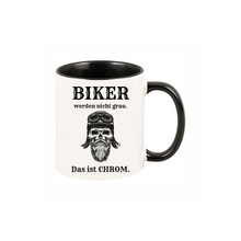 Lade das Bild in den Galerie-Viewer, Tasse mit Spruch &quot;Biker werden nicht grau, das ist Chrom&quot; | Geschenkideen für Motorradfahrer Geschenkideen für Motorradliebhaber Biker Zubehör Motorrad Merchandise witzige Männergeschenke 
