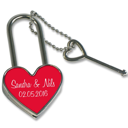 Personalisiertes Liebesschloss mit Namen & Datum (Herzform) Valentinstagsgeschenk