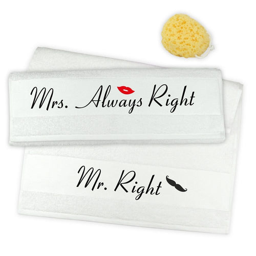 Handtuch-Set Mr. Right & Mrs. Always Right