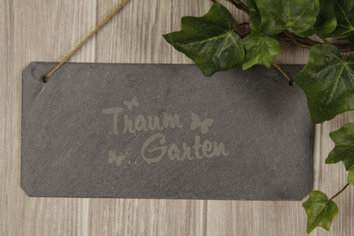 Schiefer Deko Traumgarten Gartendeko Türdeko Geschenkidee für Frau Gärtner Hobby