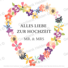 Lade das Bild in den Galerie-Viewer, echtes Hufeisen mit Gravur &amp; Holzbox &quot;Alles Liebe zur Hochzeit&quot; (Mr &amp; Mrs)
