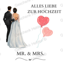 Lade das Bild in den Galerie-Viewer, echtes Hufeisen mit Gravur &amp; Holzbox &quot;Alles Liebe zur Hochzeit&quot; (Mr &amp; Mrs)
