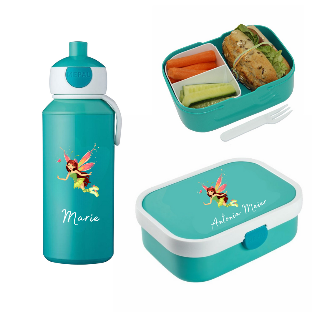 Fee Rosti Mepal Brotdosen Campus mit Bento Einsatz und Trinkflaschen Campus Pop-up 400 ml personalisert mit Namen | Geschenkidee für Kinder | Geschenk zur Einschulung | zum 1. Schultag | Kindergarten Ausstattung personalisierte originelle Geschenke Schulkind 2024 2025 Geburtstagsgeschenk für Neffe Nichte Enkel Mädchen Junge 3 4 5 6 7 8 Jahre Sportflasche Digitaldruck Sublimation Fotogeschenke Schulzubehör Schultasche Sporttasche 