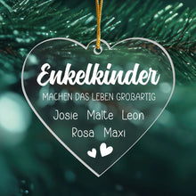 Lade das Bild in den Galerie-Viewer, personalisierter Weihnachtsbaum Acryl Anhänger - &quot;Enkelkinder machen das Leben großartig&quot;
