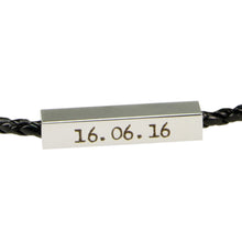 Lade das Bild in den Galerie-Viewer, Armband geflochten mit Gravur silber
