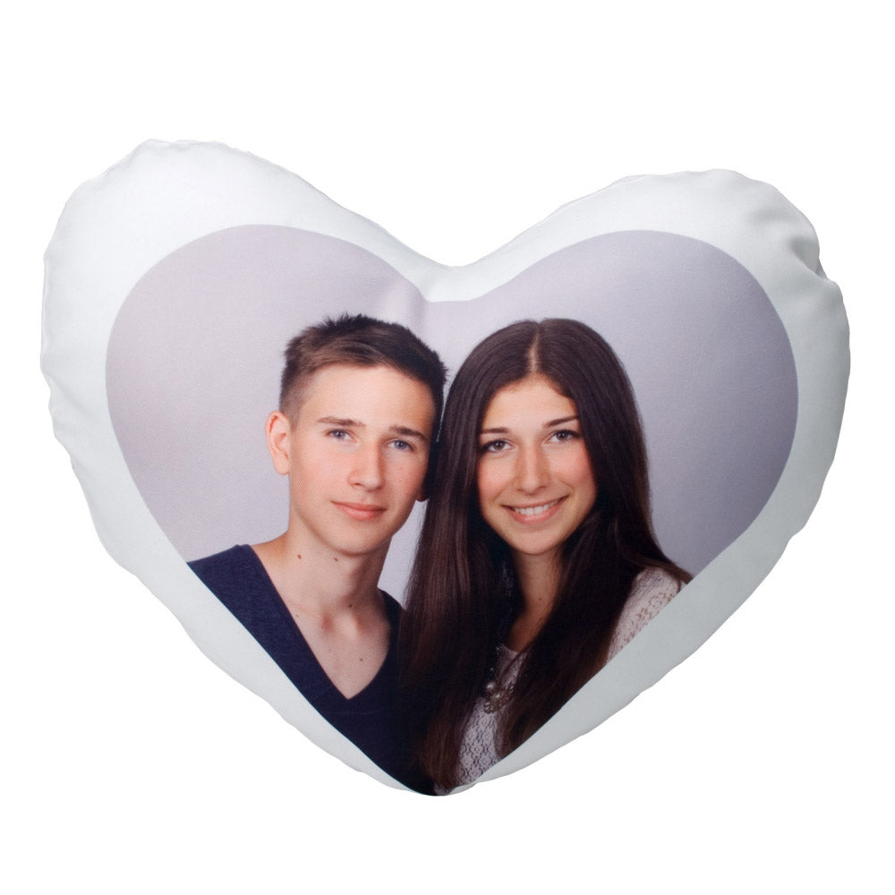 Foto Kissen - Herzkissen mit eigenen Bild | Geschenkidee zum Jahrestag für Freundin Ehefrau | romantische Geschenke Valentinstagsgeschenk Hochzeitstag Partner Geschenke Fotogeschenke selbst gestalten Wichtelgeschenk Nikolausgeschenk originelle Weihnachtsgeschenke Geschenkidee zu Weihnachten für Eltern Freunde Großeltern