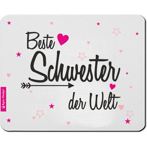 Mousepad Beste Schwester der Welt Geschenk Geburtstag Geschwisterliebe