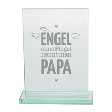 Lade das Bild in den Galerie-Viewer, Glaspokal &quot;Engel ohne Flügel nennt man Papa&quot; - Vatertagsgeschenk
