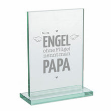 Lade das Bild in den Galerie-Viewer, Glaspokal &quot;Engel ohne Flügel nennt man Papa&quot; - Vatertagsgeschenk
