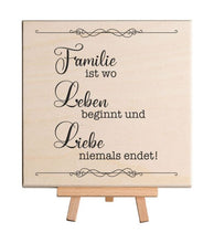 Lade das Bild in den Galerie-Viewer, Holzbild &quot;Familie ist, wo Leben beginnt und Liebe niemals endet.&quot; Geschenk zum Geburtstag, Geschenke für Frauen und Männer ihr dein foto auf holz gedruckt Brillanter Direktdruck auf Premium-Echtholzplatte personalisierte Leinwand fotogeschenke wandeko wandbild holzdeko Einzigartige Geschenke Freunde sind wie Sterne mit Spruch Sprüche Ostergeschenk Mitbringsel zum Einzug Umzug Richtfest Dekotrends Muttertag Vatertag 2023 2024 2025 Muttertagsgeschenk Vatertagsgeschenk
