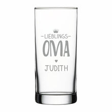 Lade das Bild in den Galerie-Viewer, personalisiertes Saftglas &quot;Lieblings-Oma&quot; mit Name | Geschenk Helden | schenkstore.de | originelle Geschenkideen &amp; Unikate
