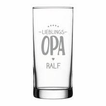 Lade das Bild in den Galerie-Viewer, personalisiertes Saftglas &quot;Lieblings-Opa&quot; mit Name | Geschenk Helden | schenkstore.de | originelle Geschenkideen &amp; Unikate
