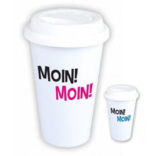 Lade das Bild in den Galerie-Viewer, Coffee-to-go Becher &quot;Moin! Moin!&quot; Keramik
