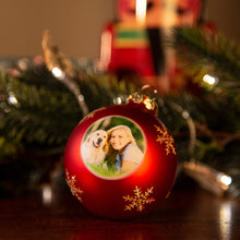 Lade das Bild in den Galerie-Viewer, Weihnachtsdeko weihnachtliche Kugeln Christbaumschmuck Baumschmuck für Weihnachten Baumdeko Weihnachtskugeln Christbaumkugeln Dekorierte Baumkugeln personalisiert mit Foto Nikolaus Geschenke Geschenkideen für Großeltern Eltern Dekotrends zur Erinnerung
