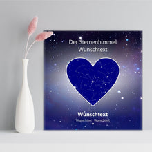 Lade das Bild in den Galerie-Viewer, personalisierte Leinwand &quot;Der Sternenhimmel am Wunschtag&quot; für Paare Nachthimmel besondere Geschenke für jede Gelegenheit Hochzeitsgeschenk Hochzeitstag Geburtstag Sternenkarte bestimmter Tag Zeit Nachthimmel Poster persönlich zur Taufe Abitur thestars Astronomisch korrekt Astronomie Erinnerungen mit Widmung Jahrestag ersten kuss treffen verlobung geburt schenken Valentinstag romantisch originell für frau mann partner ehemann ehefrau freundin freund sohn tochter kind baby unikat einzigartig | schenkstore.de
