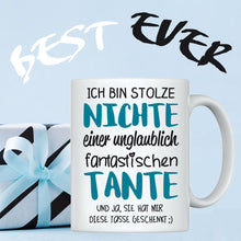 Lade das Bild in den Galerie-Viewer, Tasse &quot;Ich bin stolze Nichte einer unglaublich fantastischen Tante&quot; | kleines Mitbringsel | Geschenkidee | Weihnachtsgeschenk | mit Spruch | zum Nikolaus
