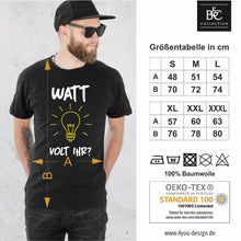 Lade das Bild in den Galerie-Viewer, T-Shirt &quot;Watt Volt Ihr?&quot; | Männer Fun Shirts mit Spruch | Geschenkidee für Elektriker
